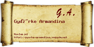 Györke Armandina névjegykártya